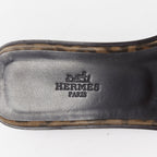 Women's Hermes Oran H logo signature leopard print leather sandals