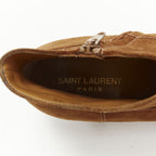 Women's Saint Laurent Wyatt tan brown suede almond toe boots