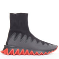 Men's Christian Louboutin black knit rubber sneakers