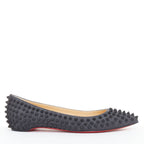 Women's Christian Louboutin Pigalle Spikes Flat flannel studded shoes