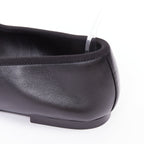 Women's Chanel black soft lambskin stitched CC cap toe flats