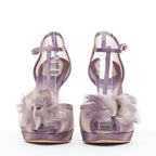 Women's Christian Dior lilac purple nude ombre satin tulle sandals