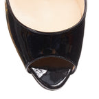 Women's Christian Louboutin You You black patent leather peep toe heels