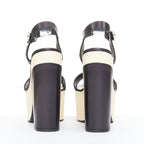 Women's Chanel bicolor calfskin silver CC wedge heels