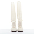 Women's Christian Dior Empreinte Montaigne mesh leather heeled boots