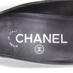Women's Chanel Sculpted Sailor Knot black leather CC cap toe pumps