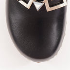 Women's Fendi Hypnoteyes Monster Bag Bug stud brown wooden clog mules