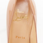 Women's Christian Louboutin Pigalle nude patent leather point toe pumps