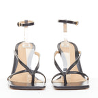 Women's Bottega Veneta Stretch black leather thong ankle strap sandals