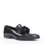Men's Jimmy Choo Foxley black shiny calf leather rope tassel loafers