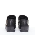 Men's Bottega Veneta black leather dual tonal chain loafers