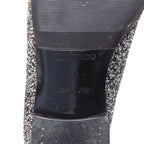 Men's Jimmy Choo Marlo silver coarse glitter almond toe loafers