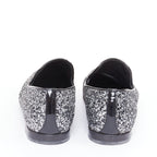 Men's Jimmy Choo Marlo silver coarse glitter almond toe loafers