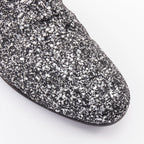 Men's Jimmy Choo Marlo silver coarse glitter almond toe loafers