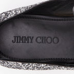 Men's Jimmy Choo Marlo silver coarse glitter almond toe loafers