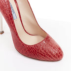 Women's Prada red croc red rocket flame heel pump