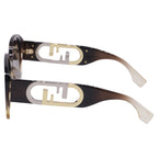 Fendi O'Lock Square-Framed Sunglasses in Brown Acetate