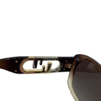 Fendi O'Lock Square-Framed Sunglasses in Brown Acetate