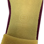 Women's  Chanel CC Bow Cap-Toe Ballet Flats in Burgundy Suede
