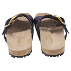 Women's  Prada Double-Strap Slide Sandals in Black Satin
