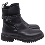 Women's Valentino Garavani Rockstud Ankle Boots in Black Calf Leather