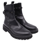 Women's Valentino Garavani Rockstud Ankle Boots in Black Calf Leather