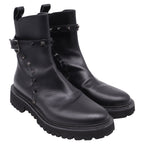 Women's Valentino Garavani Rockstud Ankle Boots in Black Calf Leather