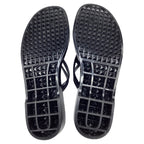 Women's  Valentino Garavani VLogo Thong Slide Sandals in Black Rubber