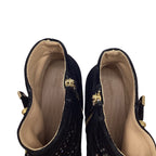 Women's  Chloé Susanna Studded Ankle Boots in Black Velvet