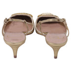 Women's Valentino Garavani VLogo Slingback Pumps in Metallic Gold Leather
