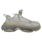 Men's  Balenciaga Triple S Clear Sole Sneakers in White Polyester