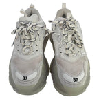 Men's  Balenciaga Triple S Clear Sole Sneakers in White Polyester