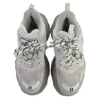 Men's  Balenciaga Triple S Clear Sole Sneakers in White Polyester