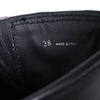 Women's Miu Miu Buckle Strap Biker Boots in Black Leather