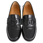 Women's Gucci Interlocking G Logo in Black Leather