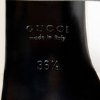 Women's Gucci Leather Chain Logo Signoria Slide Sandals - Size 6.5 / 36.5