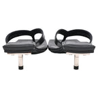 Women's  Balenciaga Square-Toe Kitten-Heel Thong Sandals in Black Leather