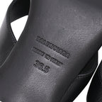 Women's  Balenciaga Square-Toe Kitten-Heel Thong Sandals in Black Leather