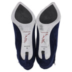 Women's  René Caovilla Embellished High-Heel Ankle Boots in Navy Blue Suede