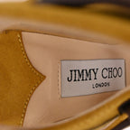 Women's Jimmy Choo Trick 110 Buckled Sandal Heels in Yellow Suede
