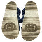 Women's Gucci Moritz GG Slingback Denim Sandals in Blue Cotton