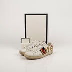 Women's Love Embroidered Ace Sneakers White Leather