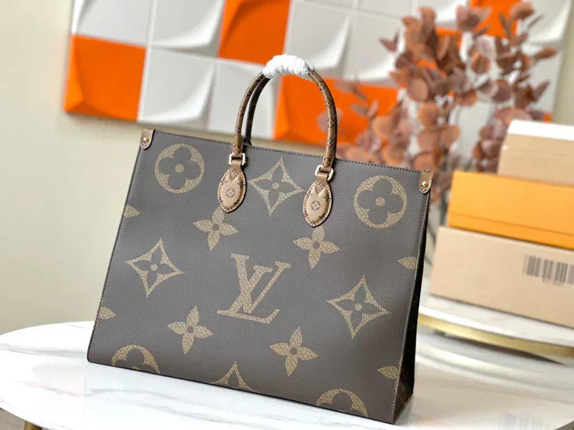 Luxe Monogram Leather Tote BagHandbag