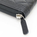 Boy Zip Around Wallet Quilted Caviar Long