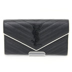 Classic Monogram Flap Wallet Matelasse Chevron Leather Large