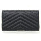 Classic Monogram Flap Wallet Matelasse Chevron Leather Large