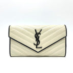 Classic Monogram Flap Wallet Matelasse Chevron Leather Large