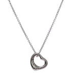 Open Heart Pendant Necklace Platinum 10.5mm