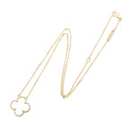 Vintage Alhambra Pendant Necklace 18K Yellow Gold and Mother of Pearl
