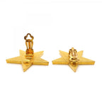 CC Logo Star Clip-On Earrings Metal Gold-Tone Metal